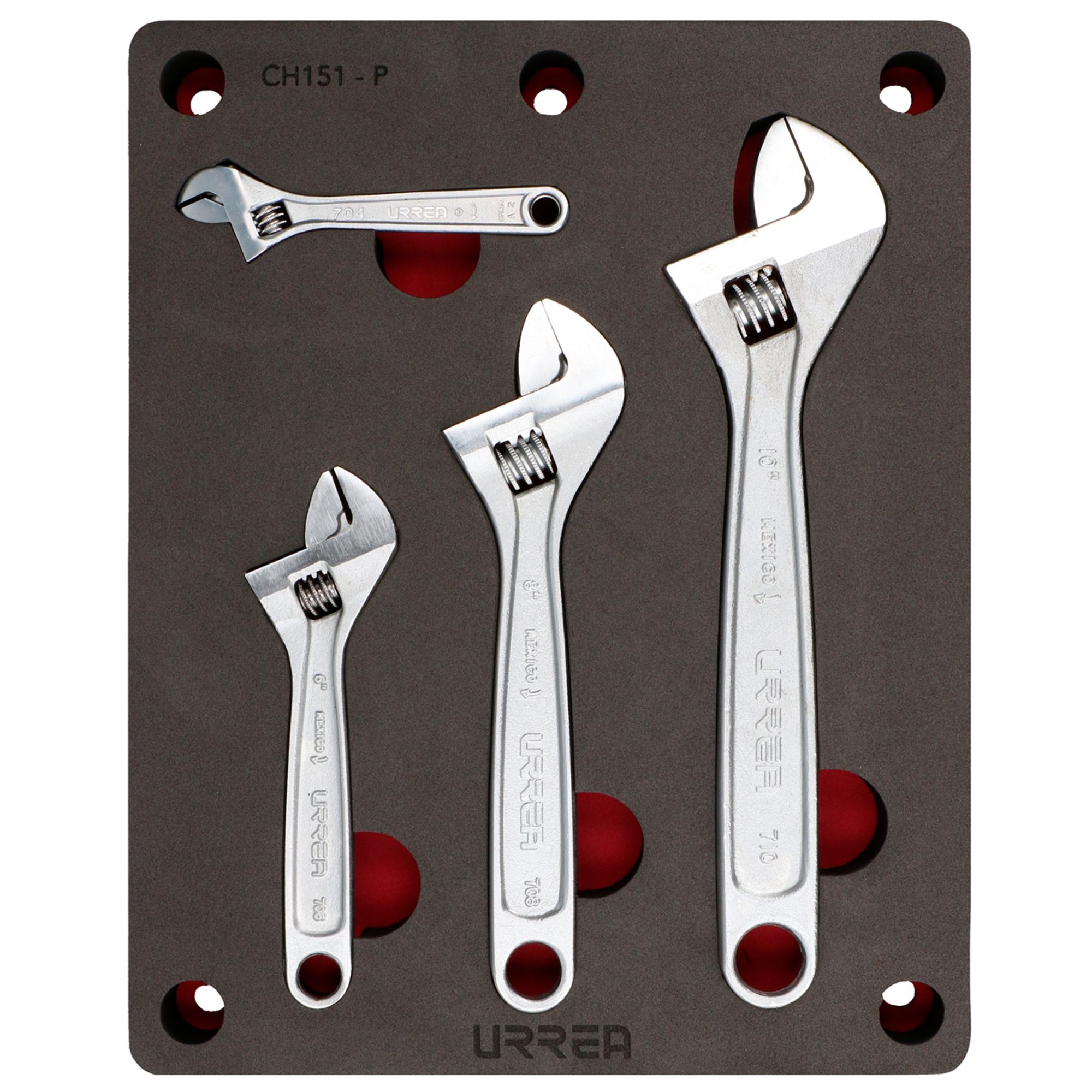 Juego de llaves ajustables 4 piezas, CH151P-C Urrea