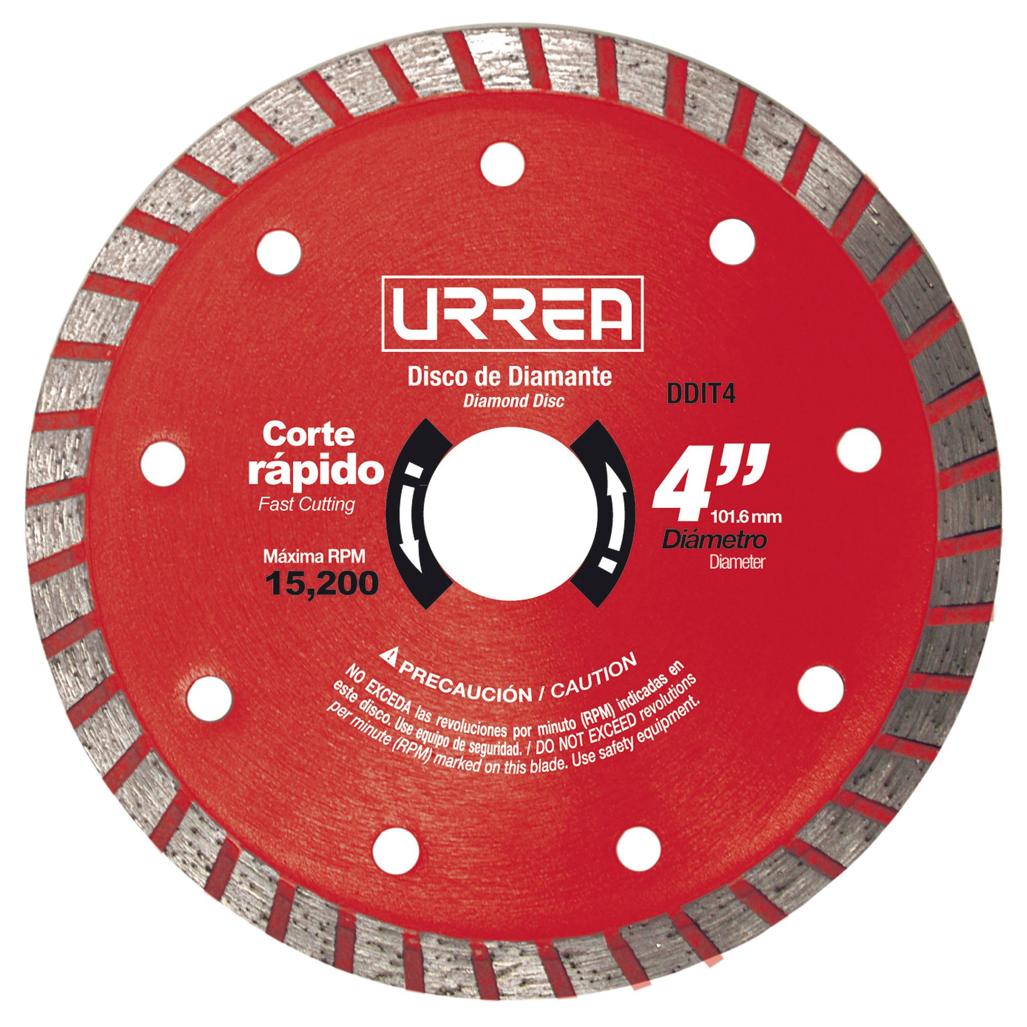 Disco de diamante turbo, 4" Urrea