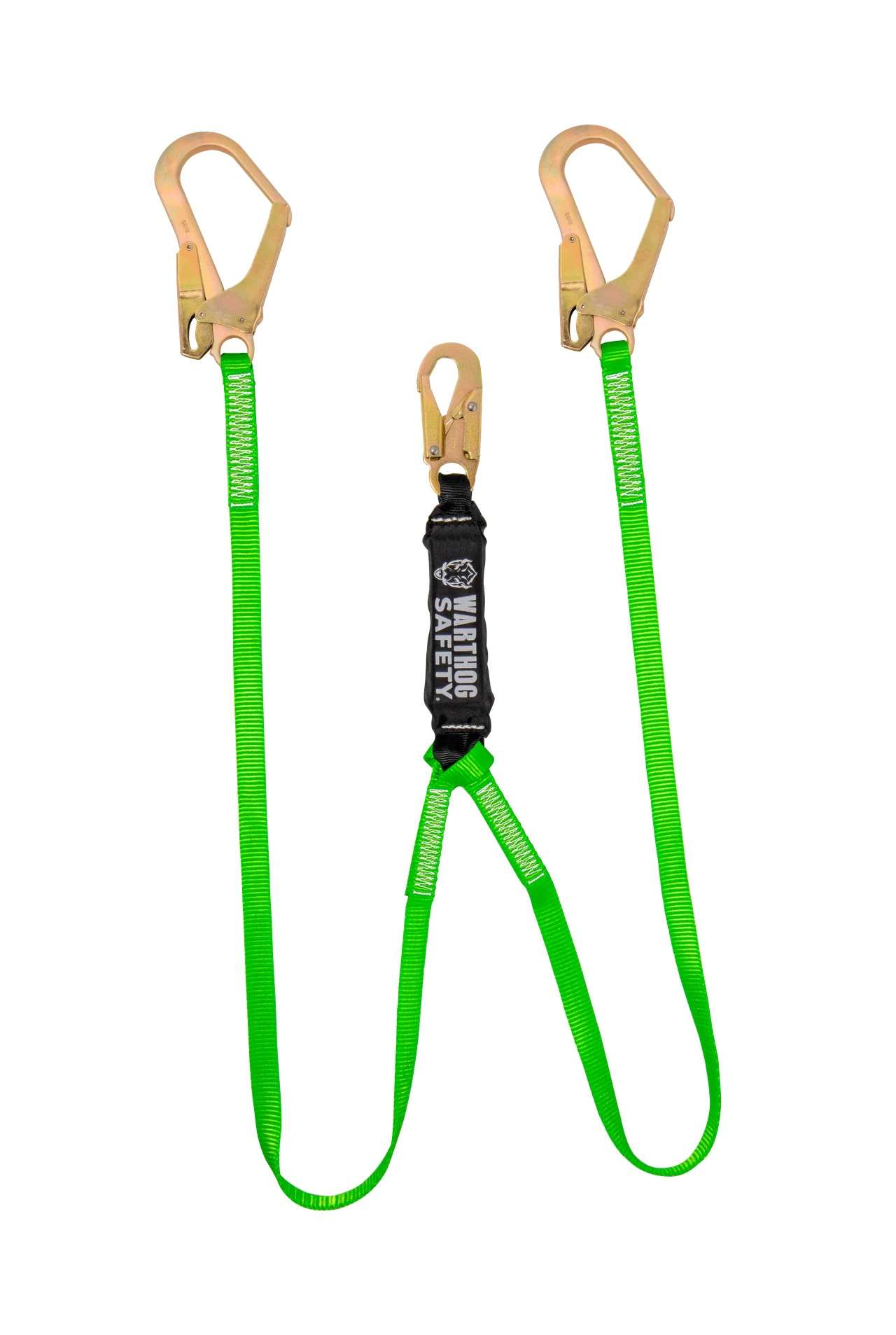 Eslinga Amortiguador De Impacto Con Doble Brazo Color Verde Y Negro WARTHOG SAFETY WS-50WDG