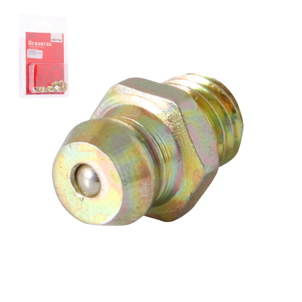 GRASERA M8 X 1 RECTA BLISTER DE 10 PIEZAS