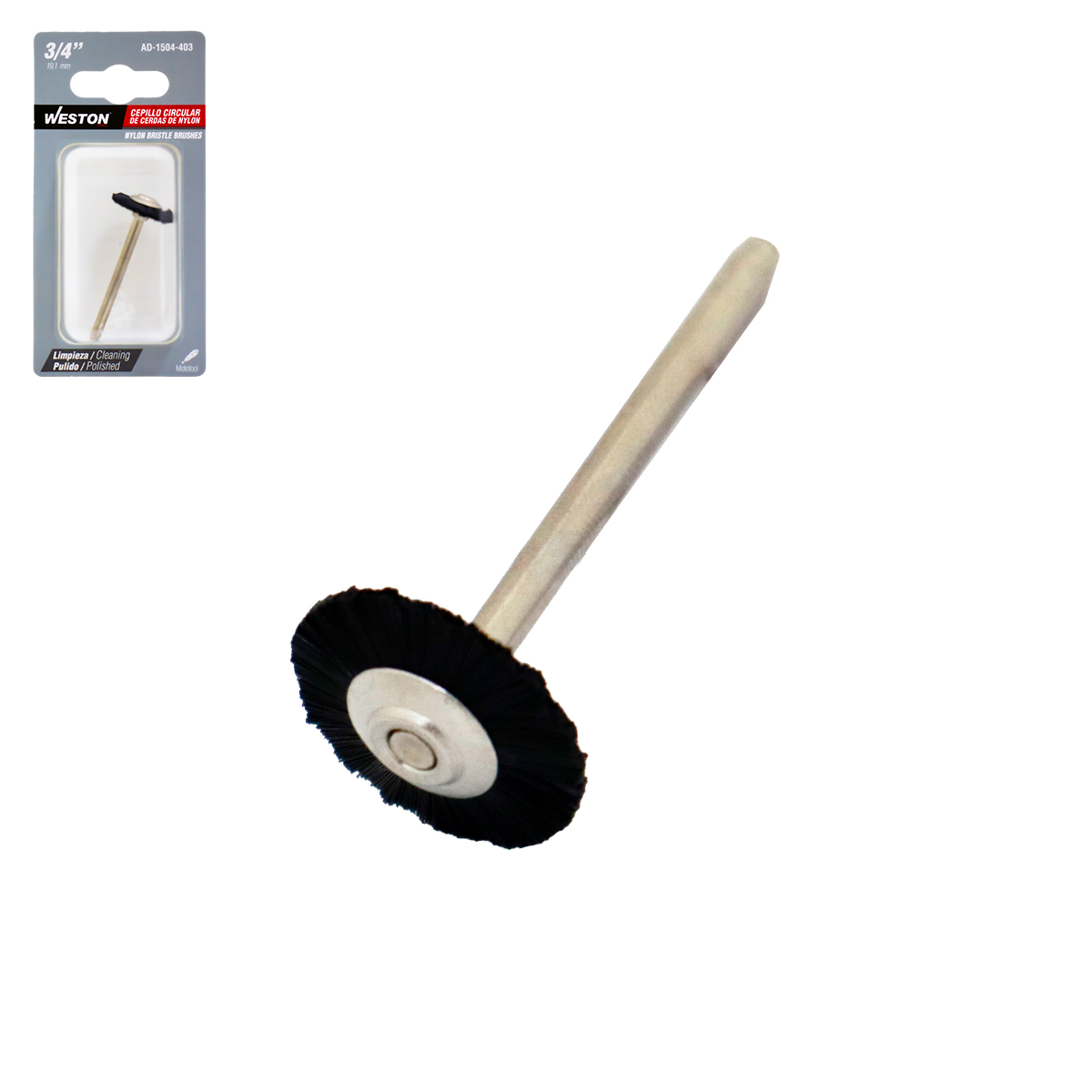 CEPILLO CIRCULAR DE CERDAS DE NYLON 3/4"
