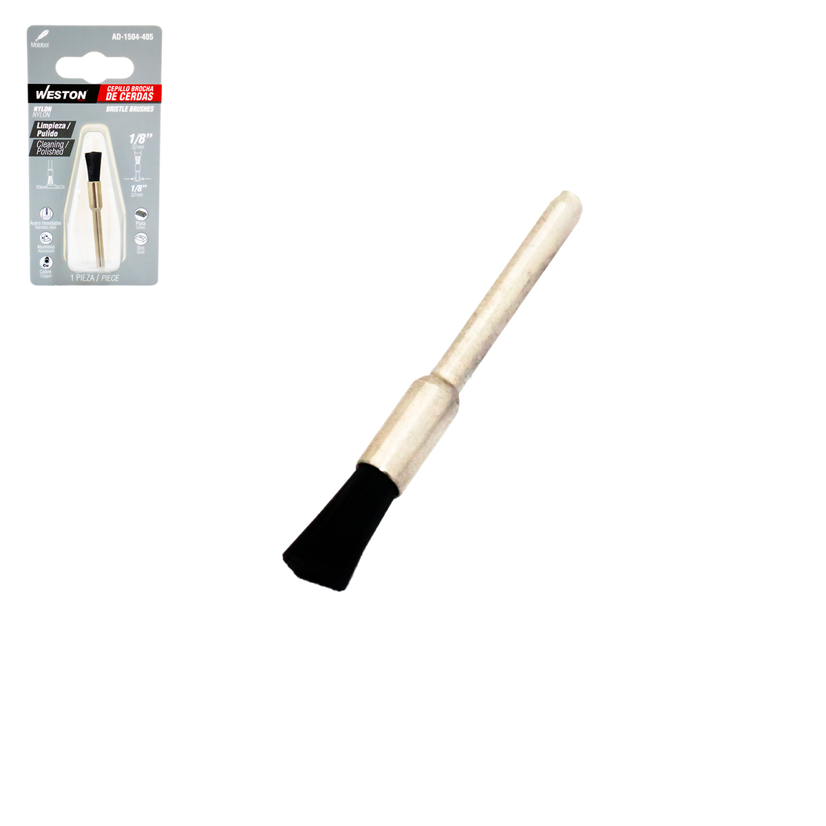 CEPILLO BROCHA DE CERDAS DE NYLON 1/8"