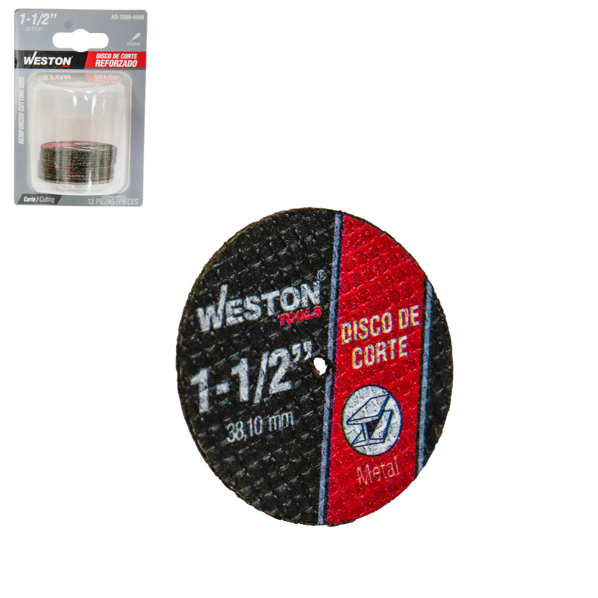DISCO DE CORTE REFORZADO CON FIBRA DE VIDRIO 1-1/2"