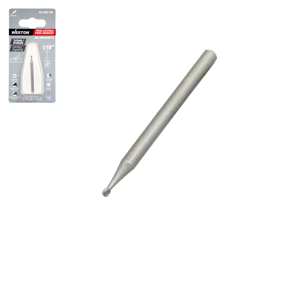 FRESA ESFERICA PARA GRABADO 1/16"