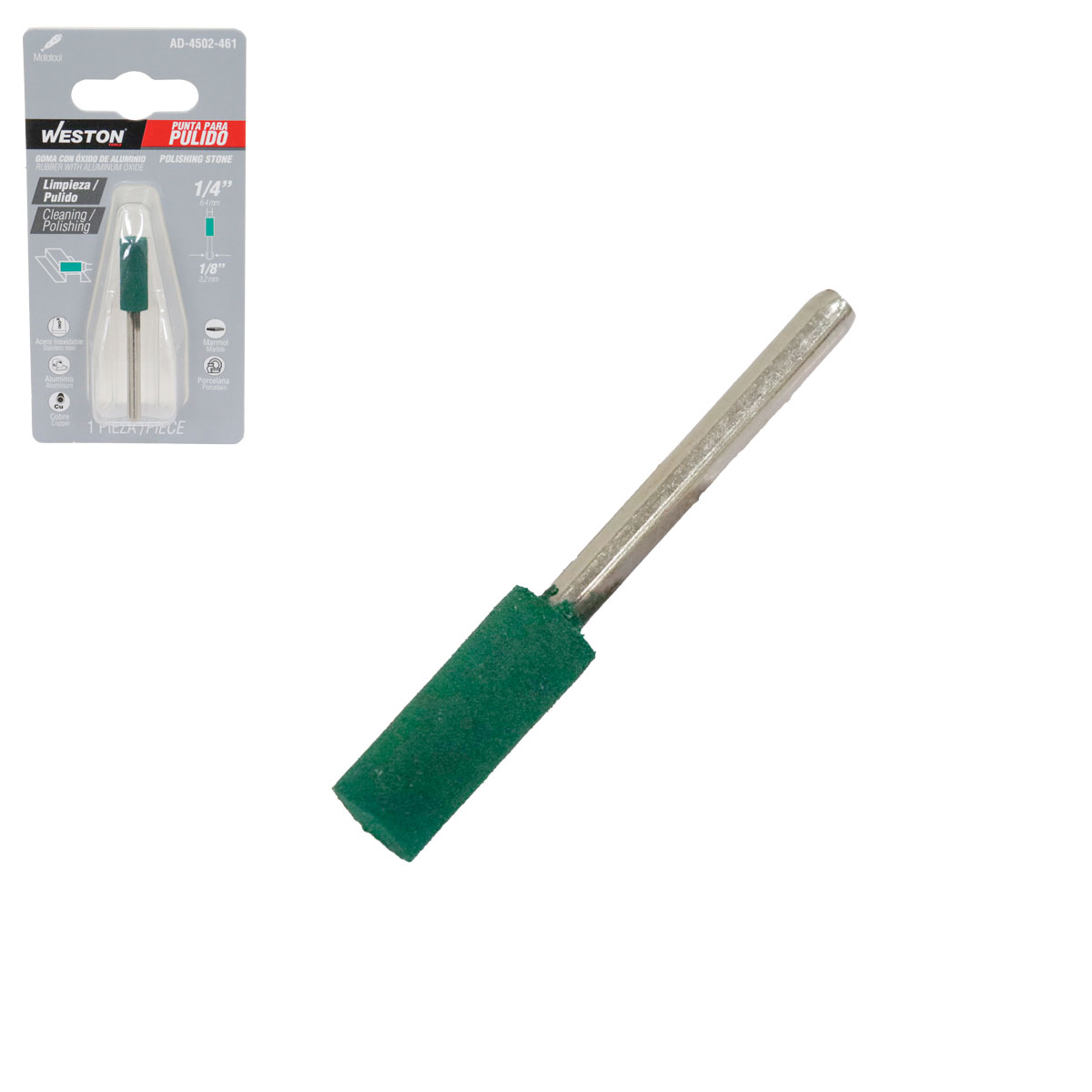 PUNTA DE GOMA PARA PULIDO (VERDE) 1/4"