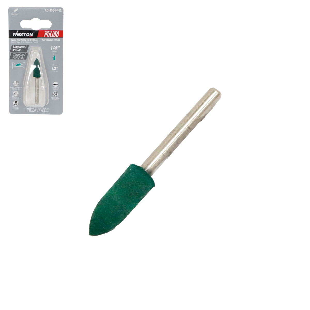 PUNTA DE GOMA PARA PULIDO (VERDE) 1/4"