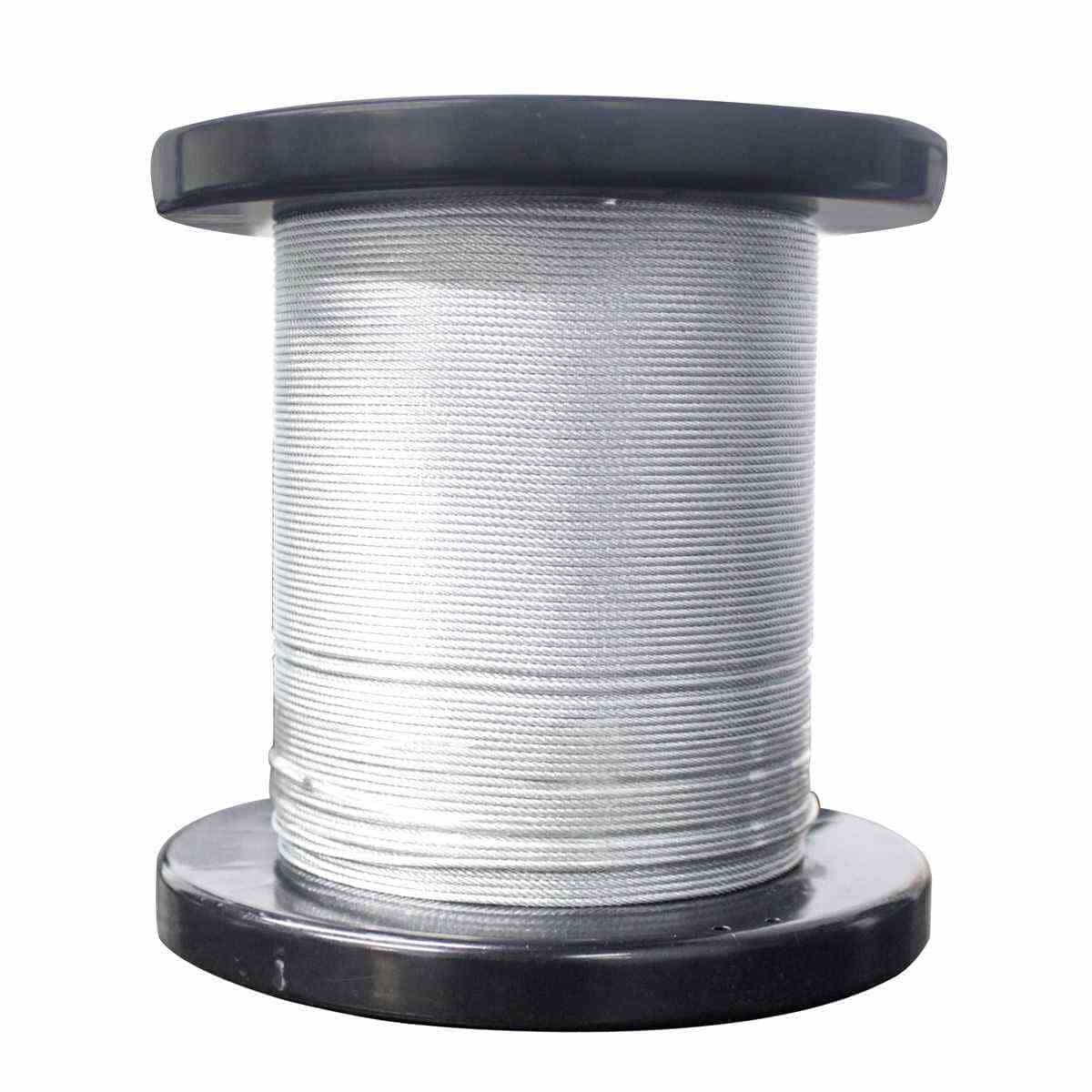 CABLE DE ACERO GALVANIZADO 7X7 1/16" ROLLO 100M