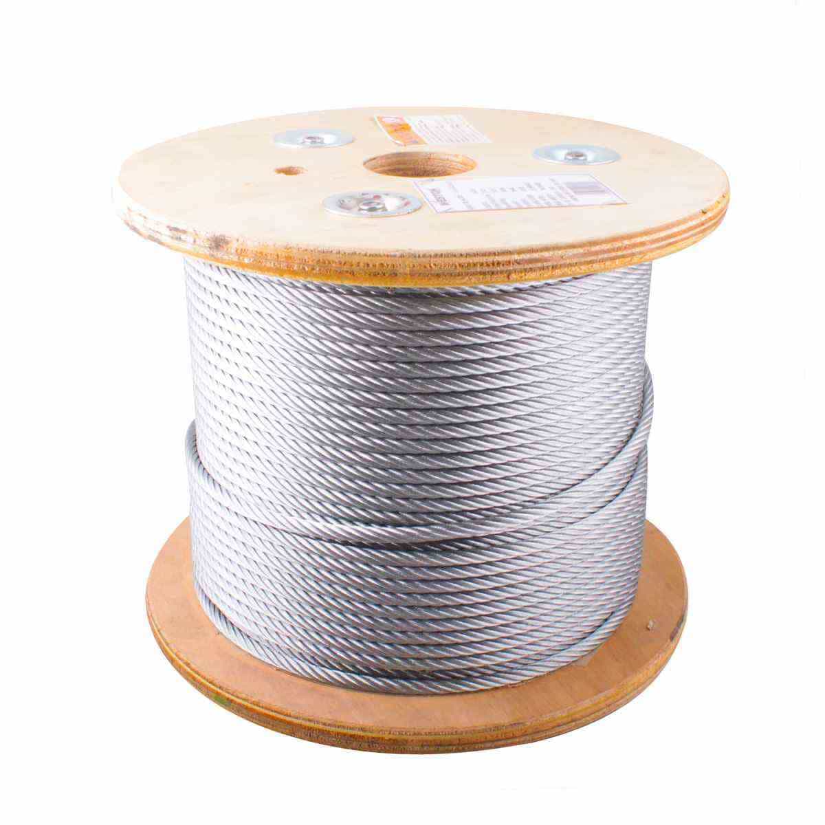 CABLE DE ACERO GALVANIZADO 7X19 3/8" ROLLO 100M