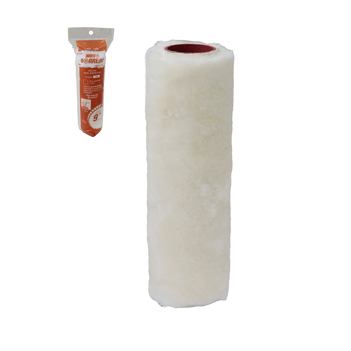 FELPA BORREGO USO ESPECIAL 9" X 1/2" (Precio x Pieza - Emp. c/12 piezas)