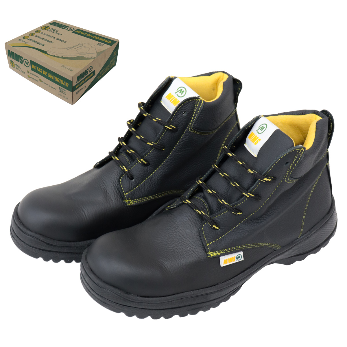 BOTA DE SEGURIDAD INDUSTRIAL DIELECTRICA NEGRA MIMS #27