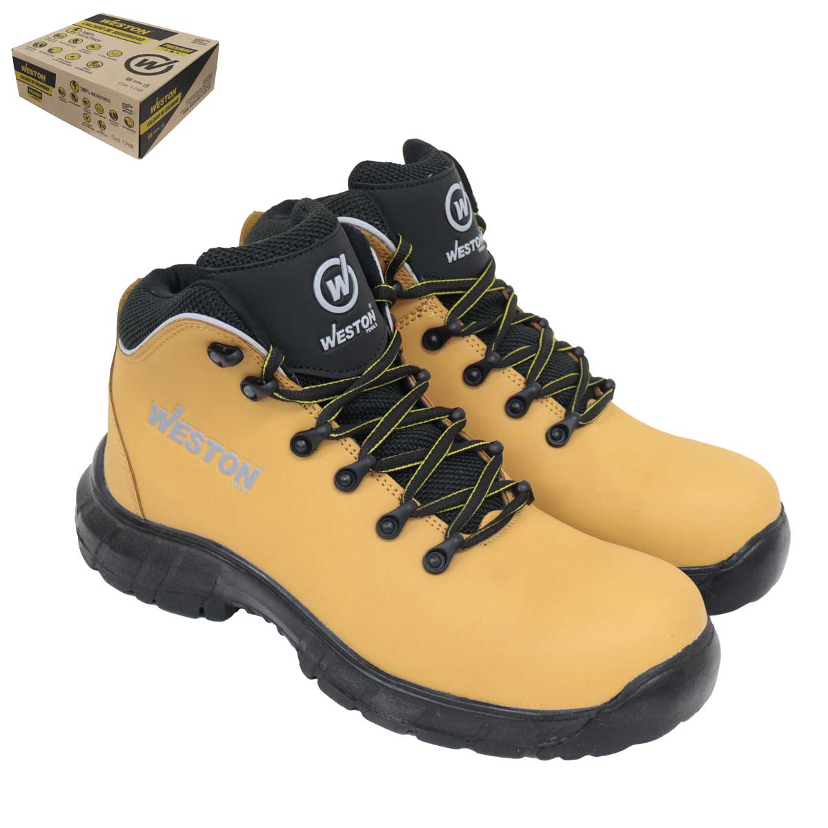 BOTA DE SEGURIDAD INDUSTRIAL DIELECTRICA AMARILLA WESTON #25
