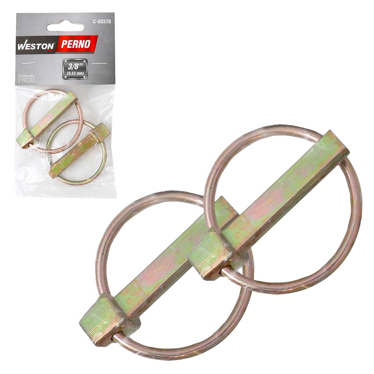 PERNO 3/8" (PRECIO X PIEZA - EMPAQUE C/2 PZAS)