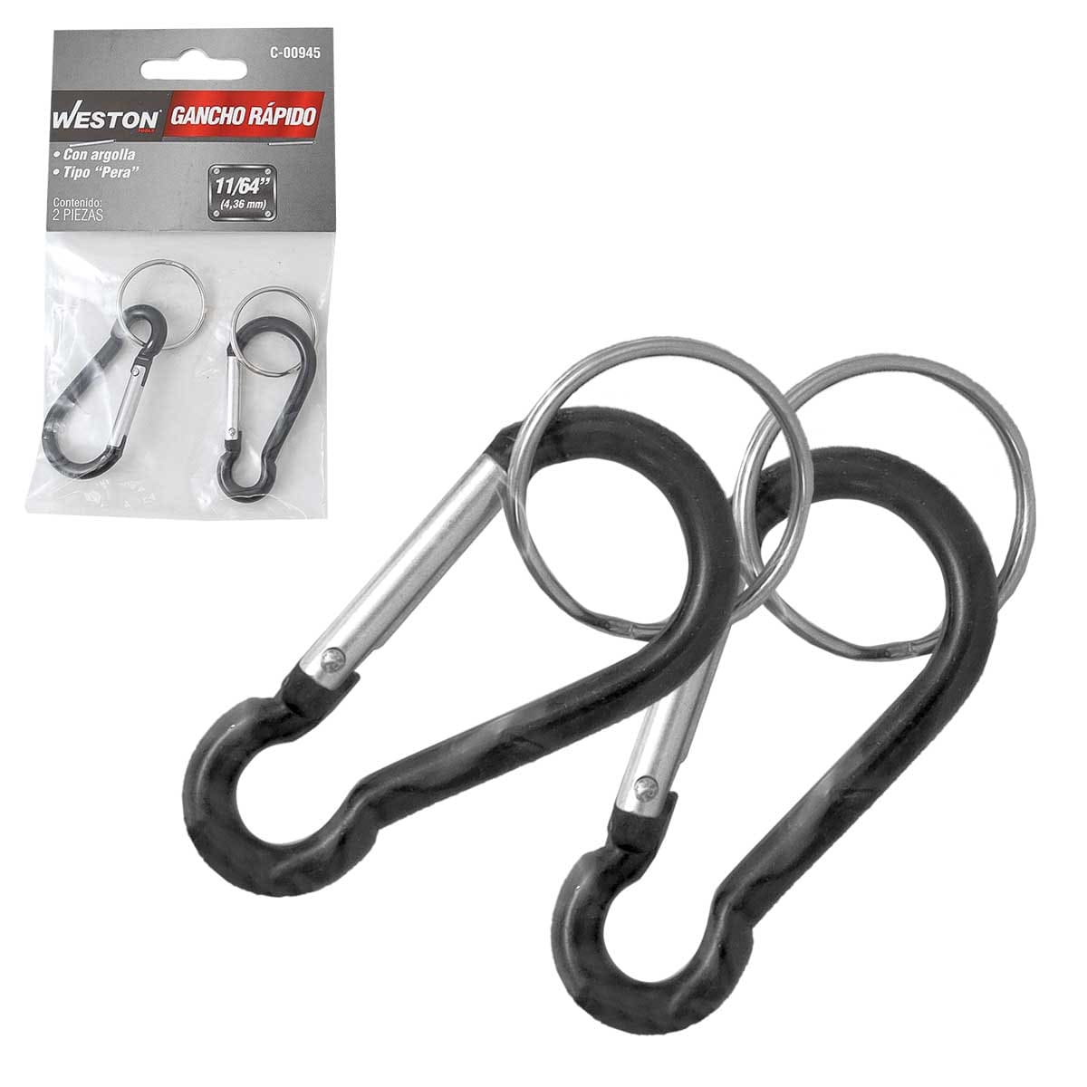 GANCHO RAPIDO C/ARGOLLA TIPO PERA 7MMX70MM  (Precio X Pieza - Empaque C/2pz)