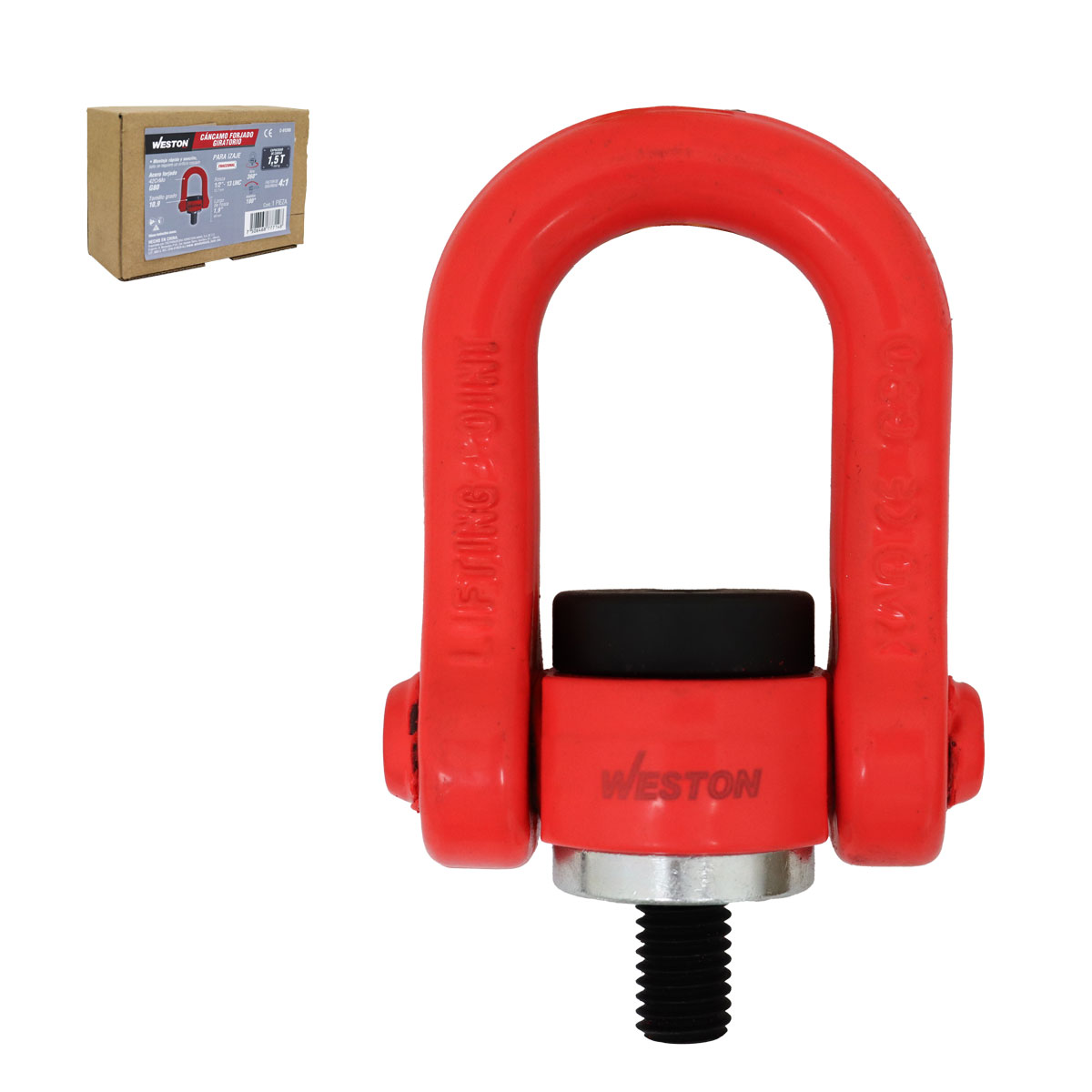 CANCAMO FORJADO G80 1/2"-13 x 1.9" GIRATORIO 360° ABATIBLE 180°