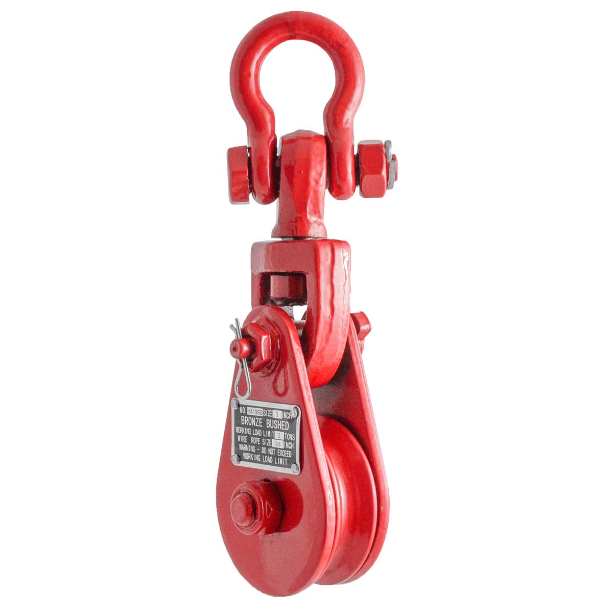 PASTECA GIRATORIA 4T-4.5" C/GRILLETE ROJA 1/2"