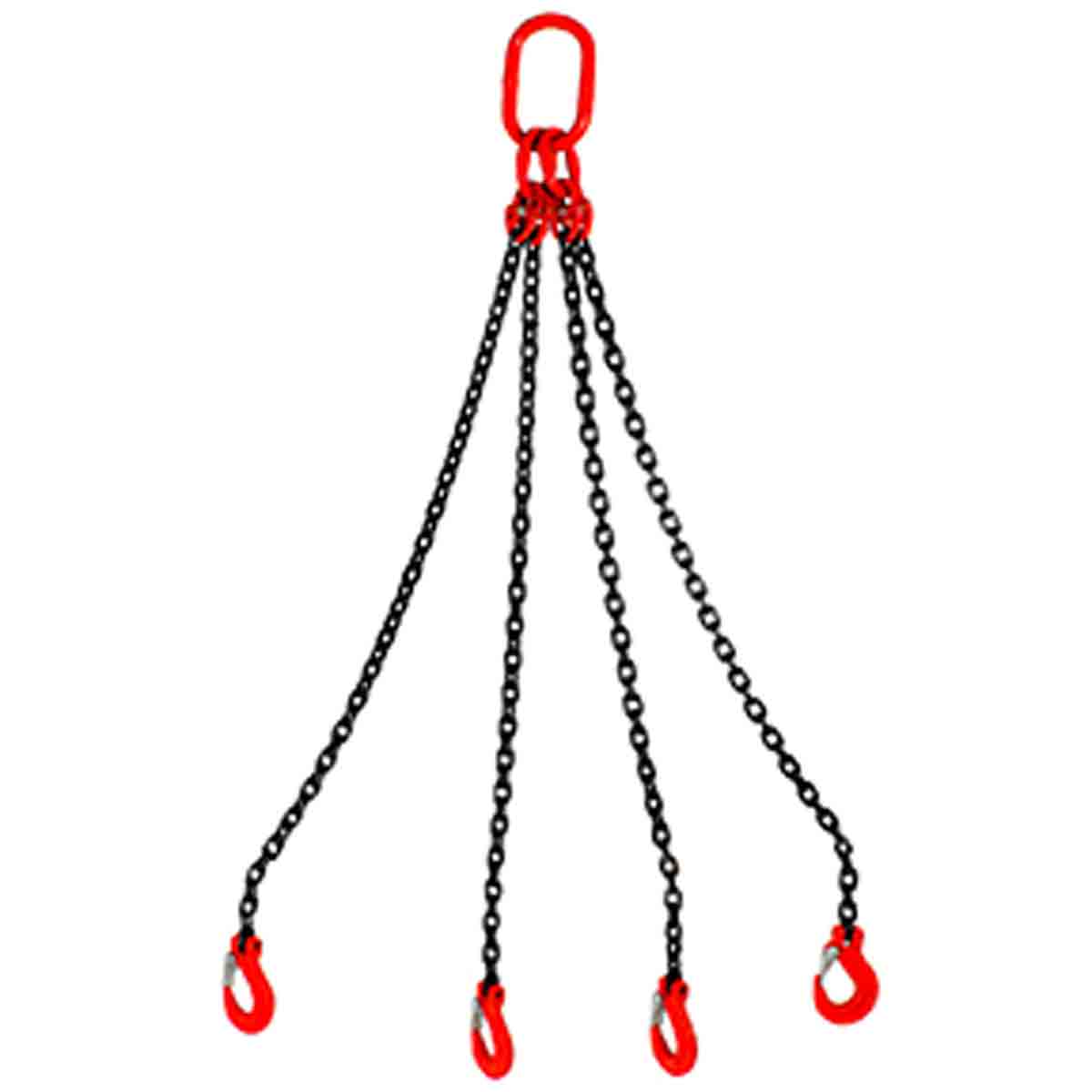 ESLINGA DE CADENA 3/8" G80 12M CUÁDRUPLE GANCHO DE QUIJADA C/SEGURO