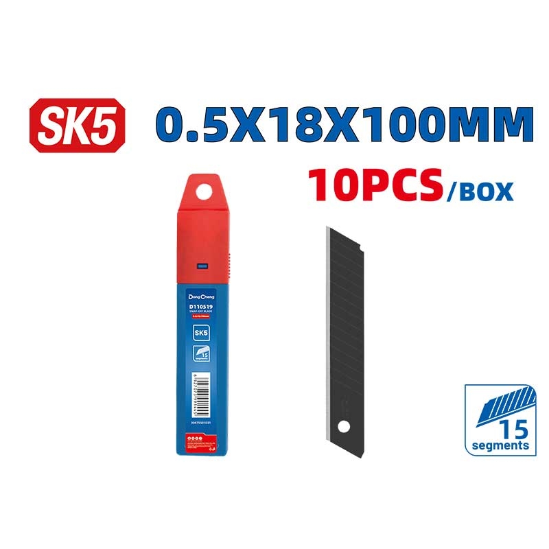 CUCHILLAS DE RETRACCION PARA CUTTER 0.6×18×100 MM (PAQUETE 10 PZAS)