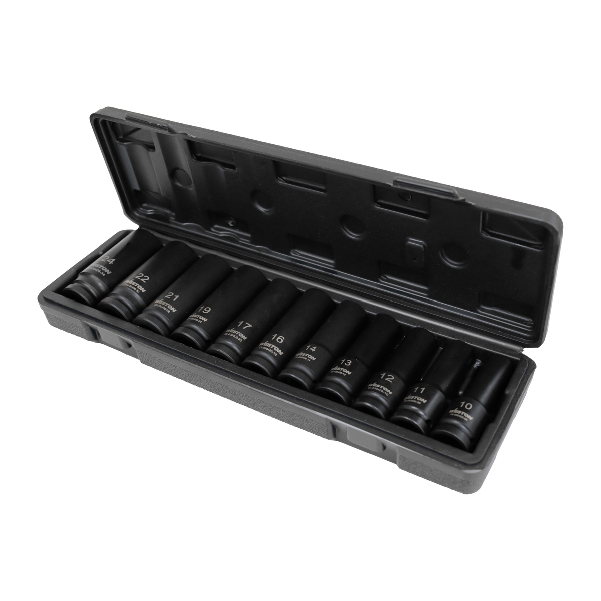 JGO. DE 11 DADOS DE IMPACTO LARGOS CUADRO 1/2" METRIC.
