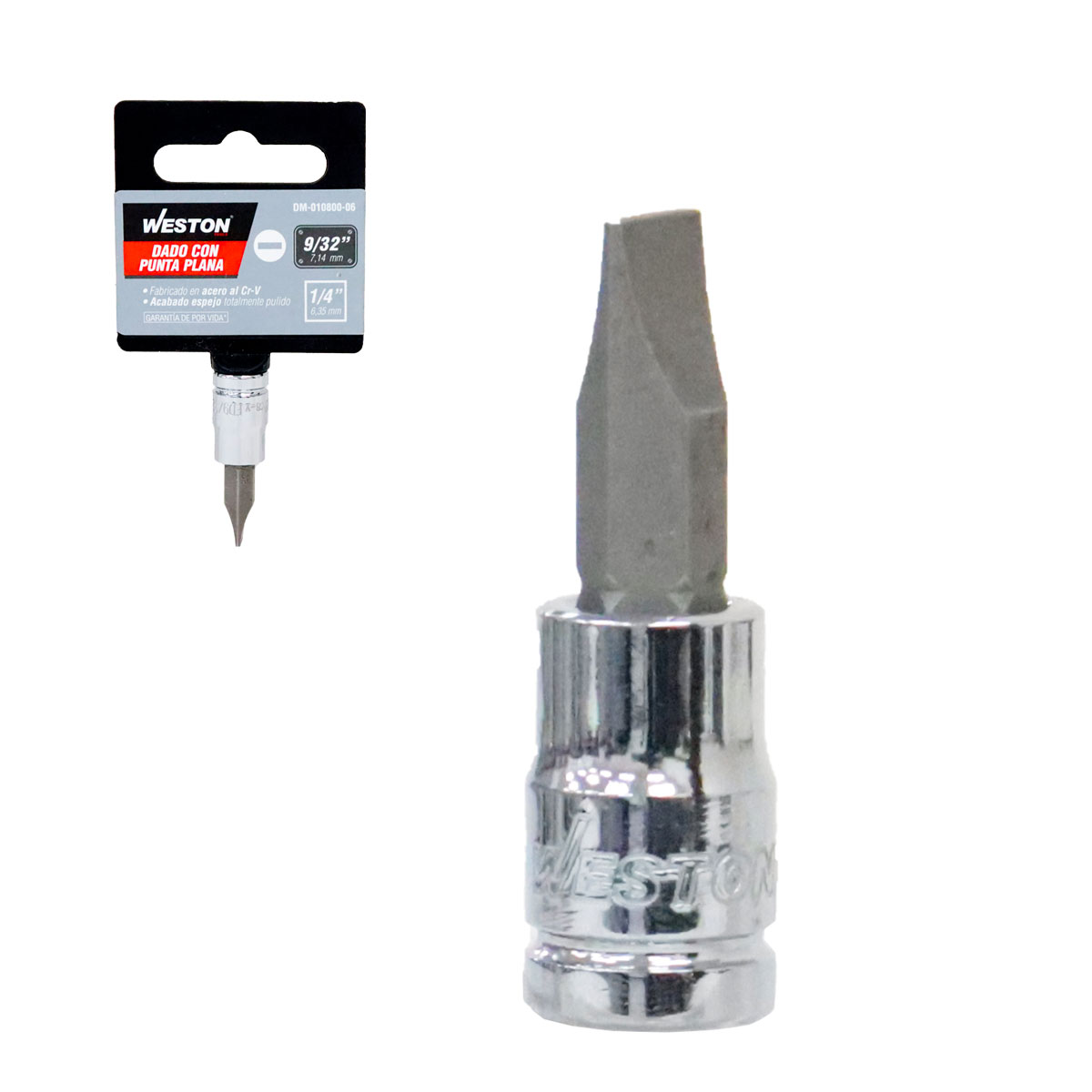 DADO CUADRO 1/4" CON PUNTA PLANA 9/32"