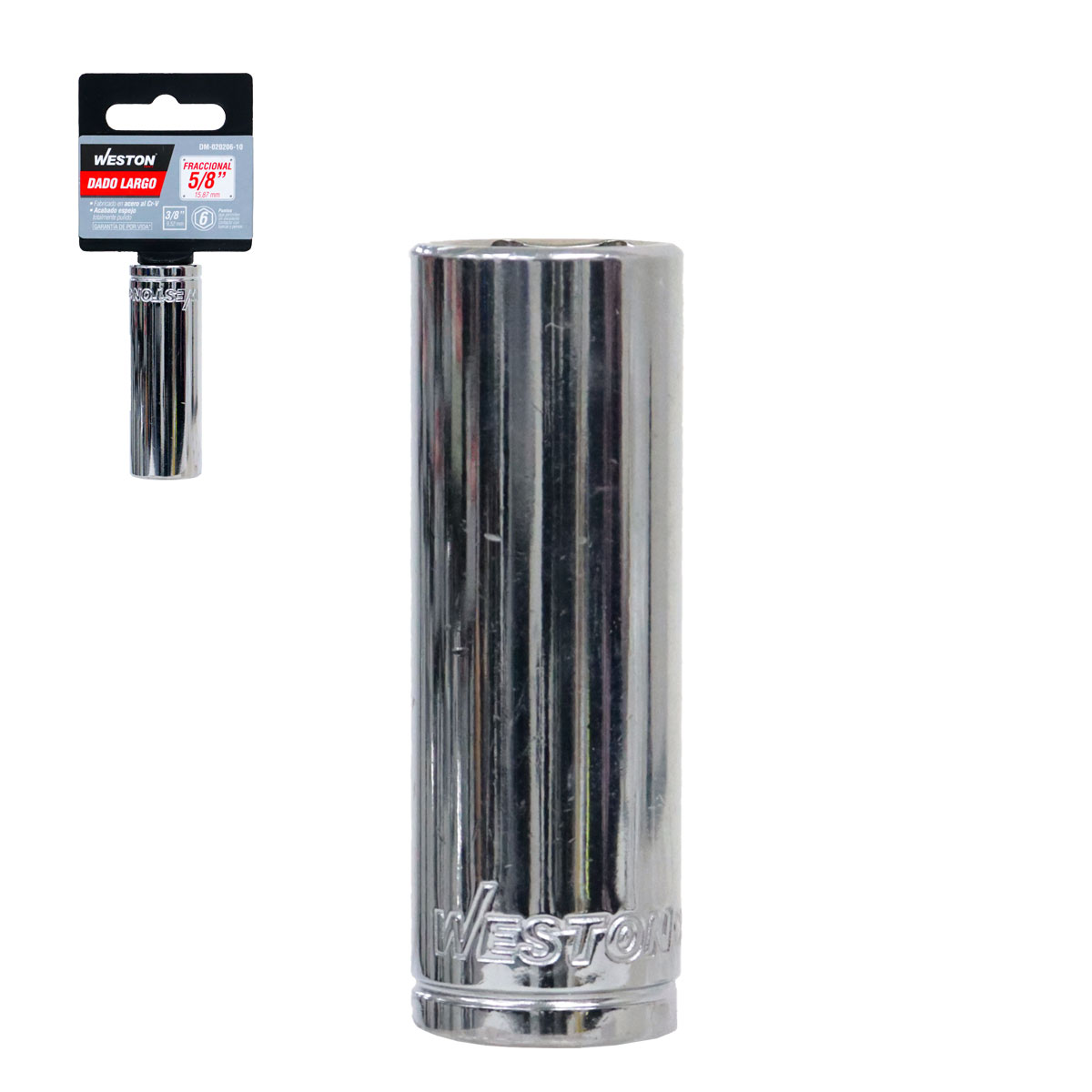 DADO LARGO CUADRO 3/8" 6 PUNTAS, 5/8"