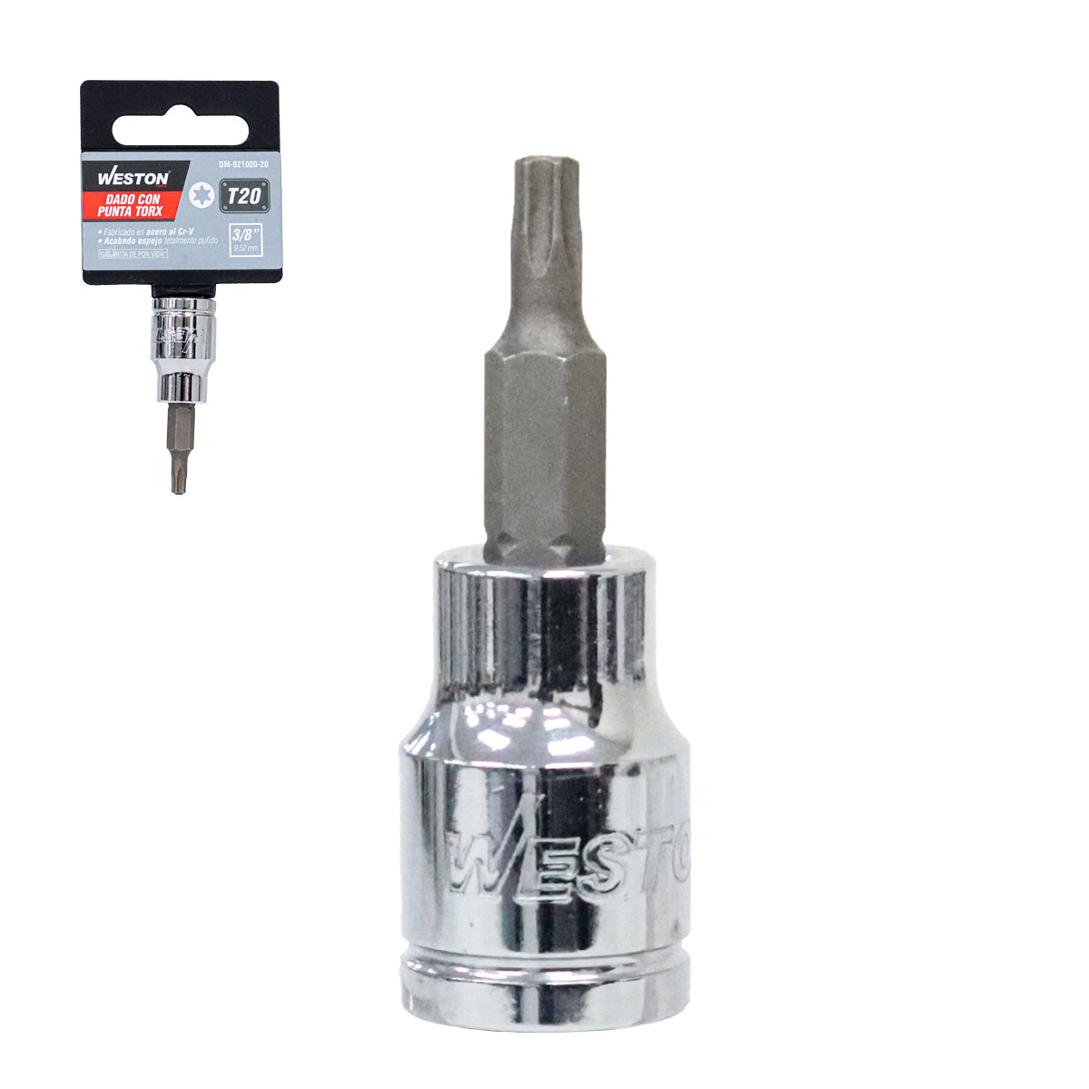 DADO CUADRO 3/8" CON PUNTA TORX, T20