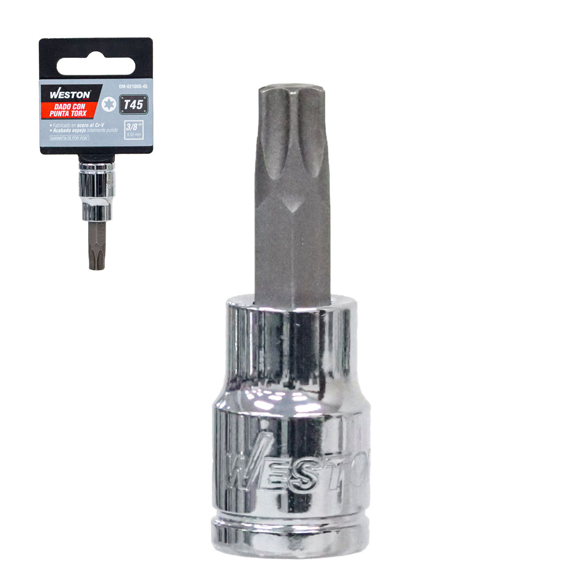 DADO CUADRO 3/8" CON PUNTA TORX, T45