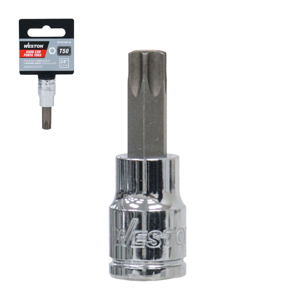 DADO CUADRO 3/8" CON PUNTA TORX, T50