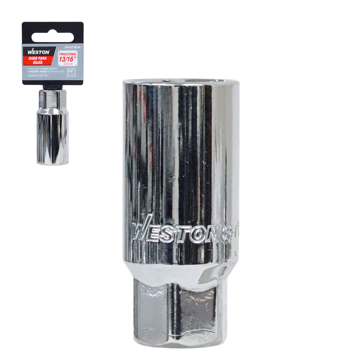 DADO CUADRO 3/8" PARA BUJIA 13/16"