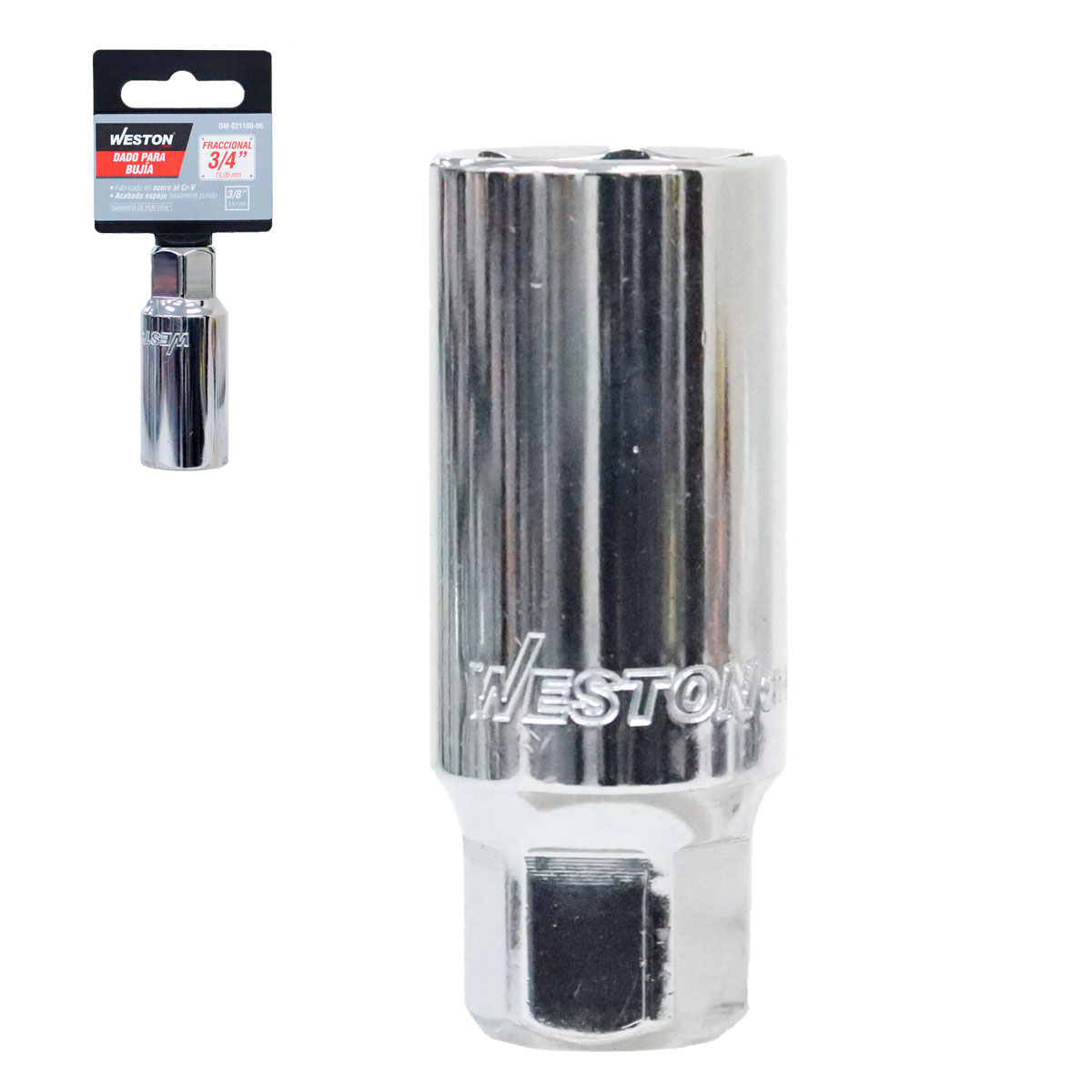 DADO CUADRO 3/8" PARA BUJIA 3/4"