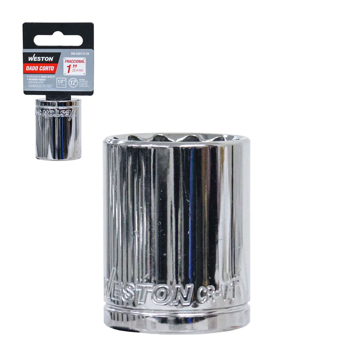 DADO CORTO CUADRO 1/2" 12 PUNTAS, 1"