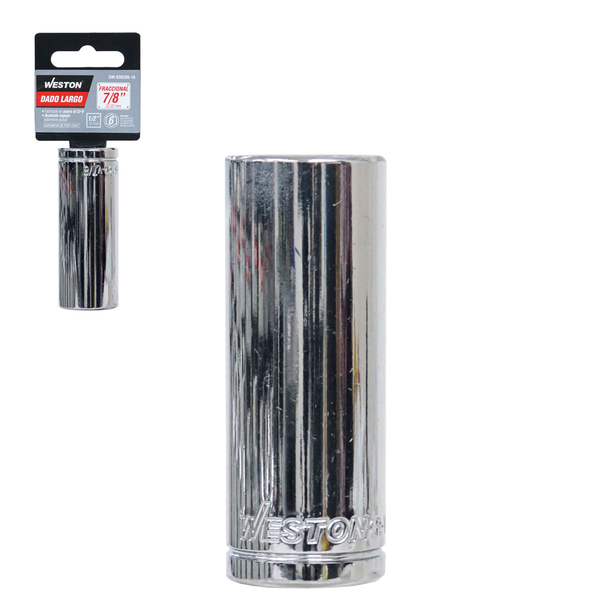 DADO LARGO CUADRO 1/2" 6 PUNTAS, 7/8"