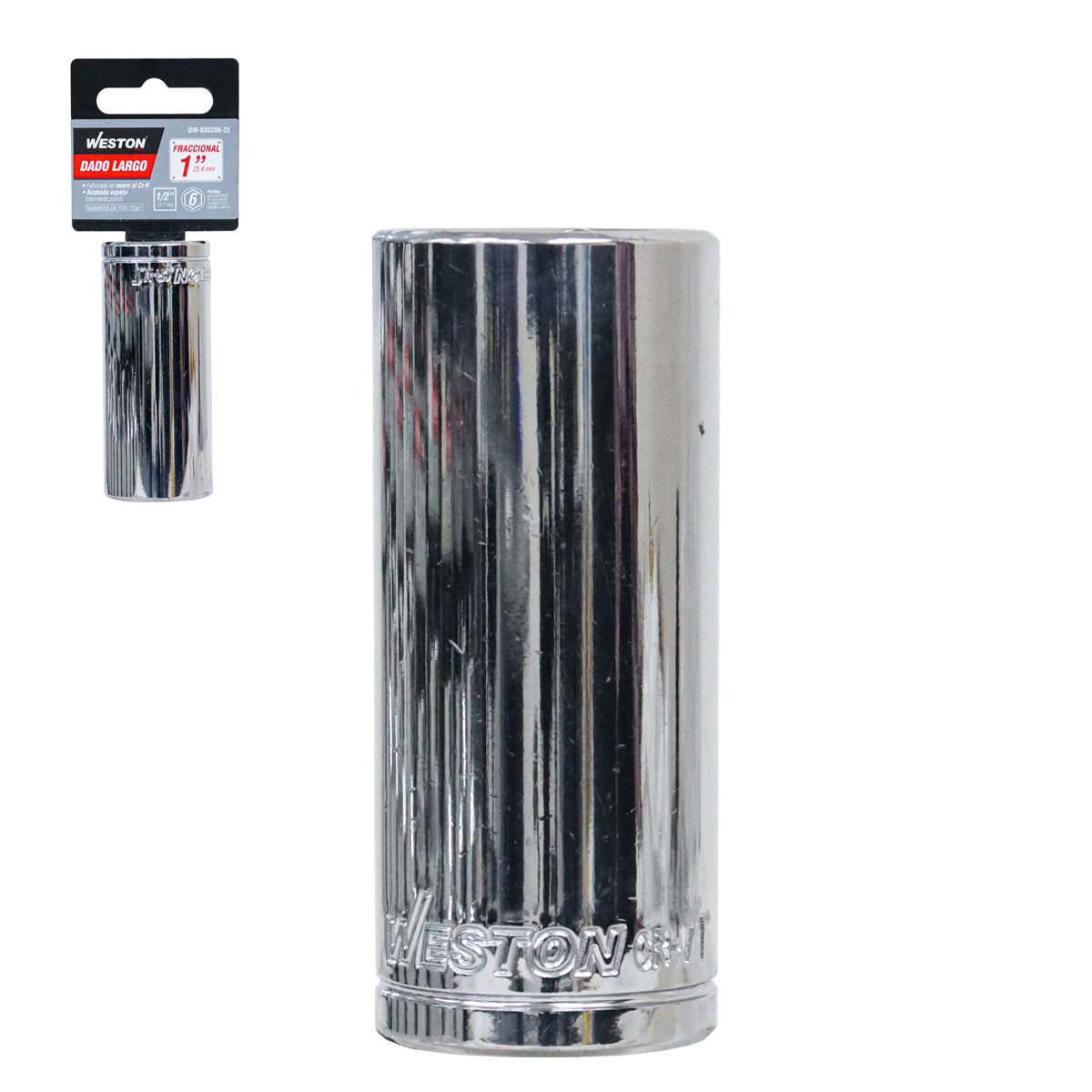 DADO LARGO CUADRO 1/2" 6 PUNTAS, 1"