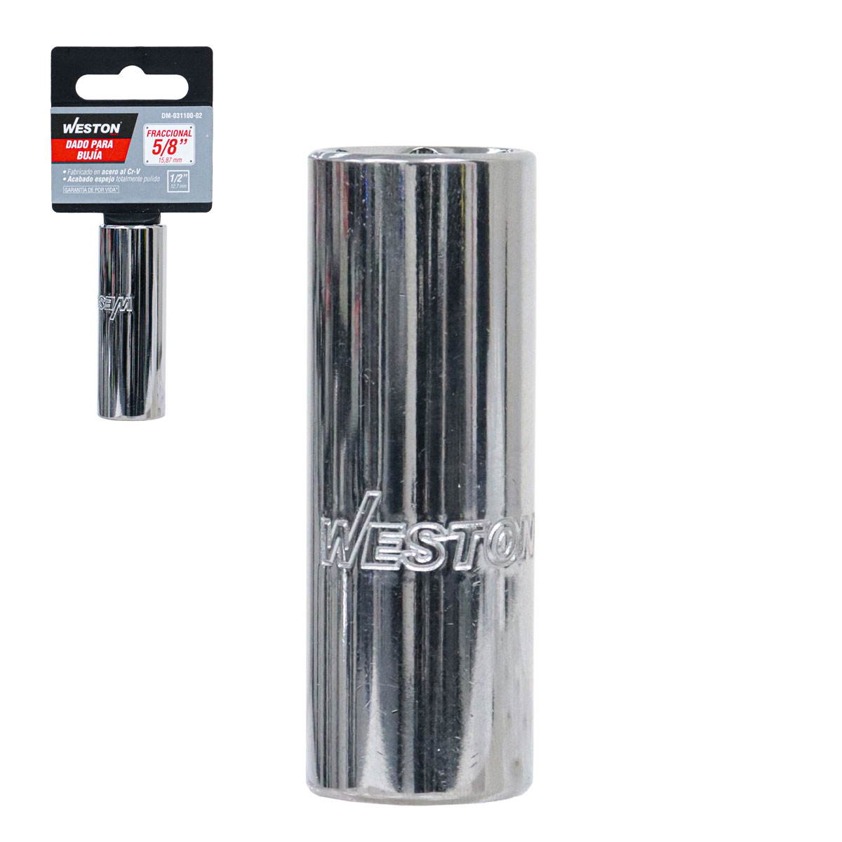 DADO CUADRO 1/2" PARA BUJIA 5/8"