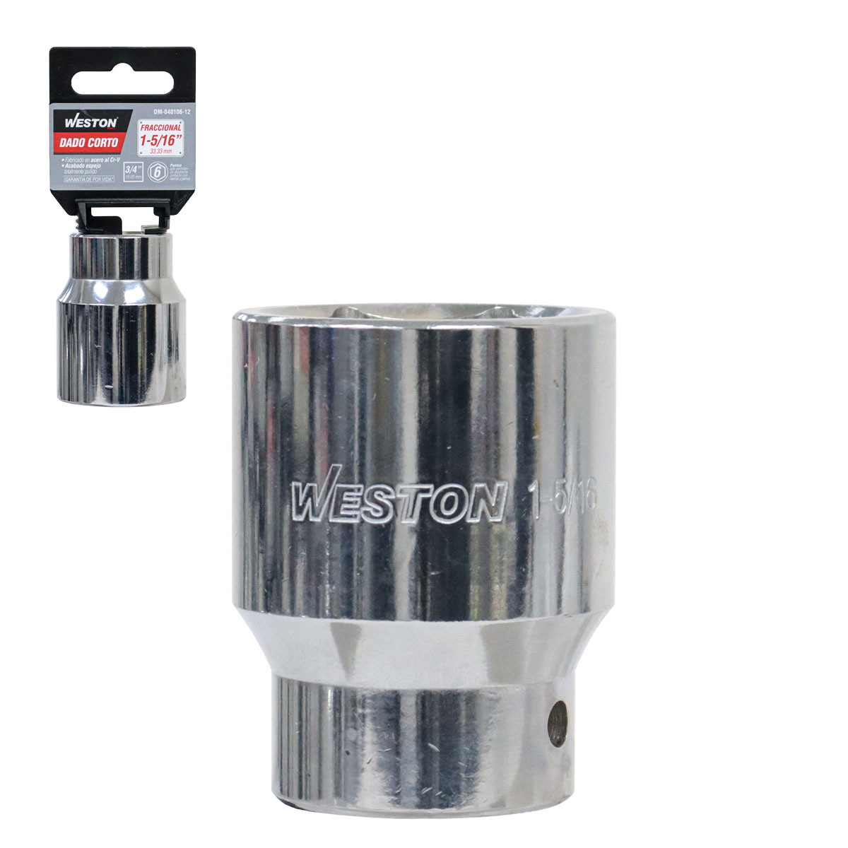 DADO CORTO CUADRO 3/4" 6 PUNTAS, 1-5/16"