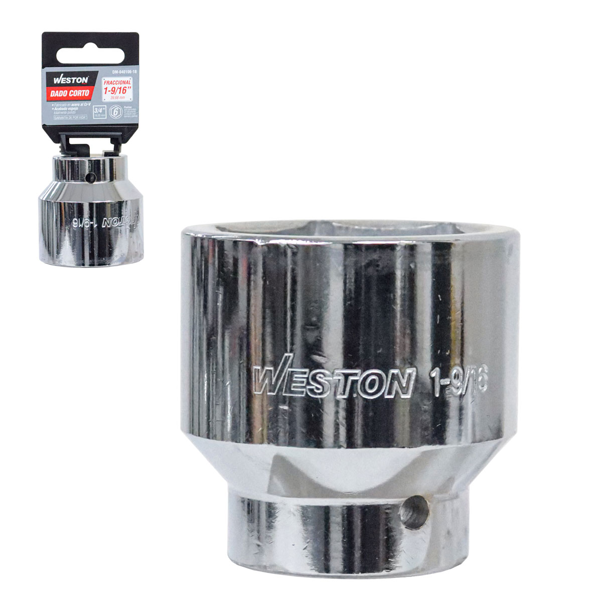 DADO CORTO CUADRO 3/4" 6 PUNTAS, 1-9/16"