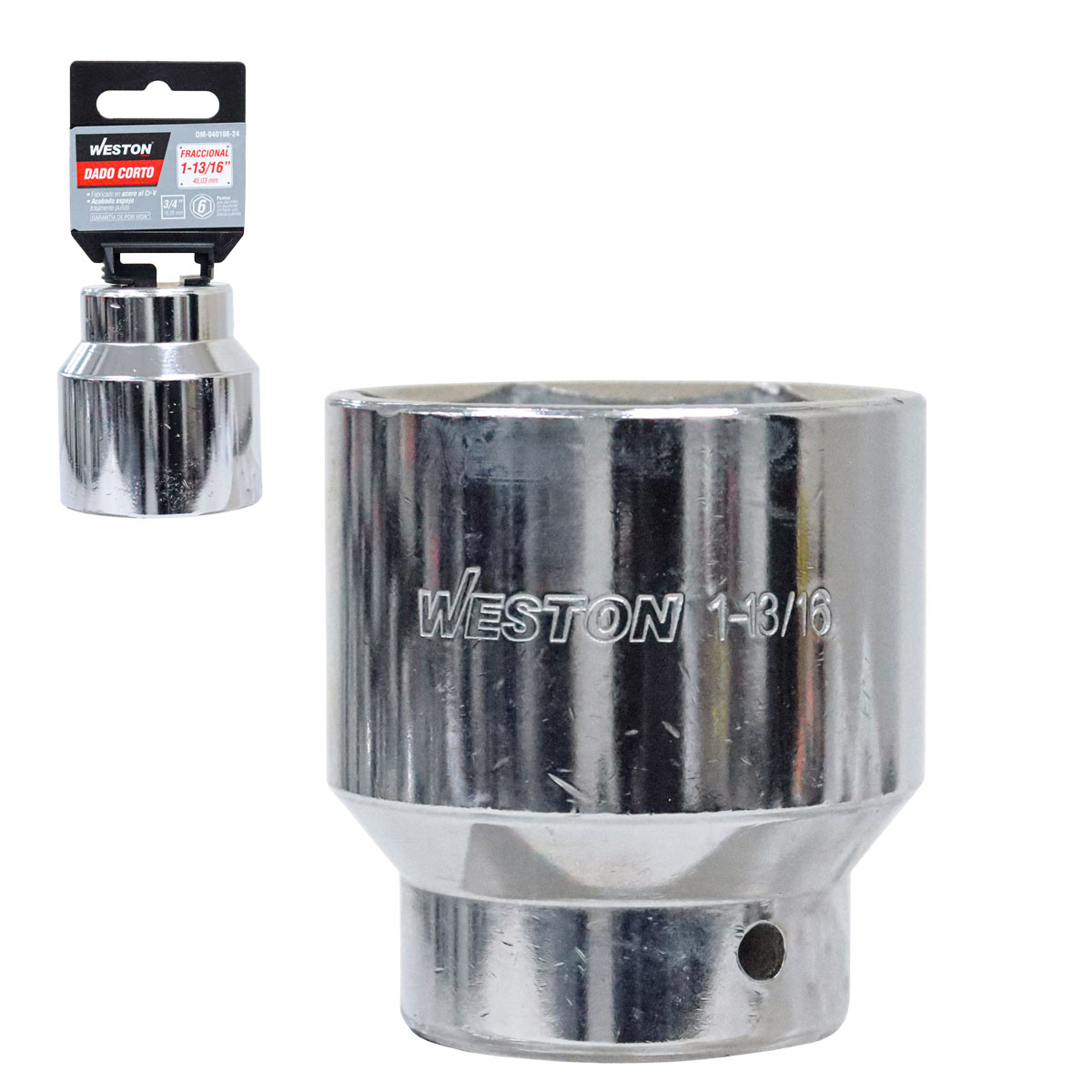 DADO CORTO CUADRO 3/4" 6 PUNTAS, 1-13/16"