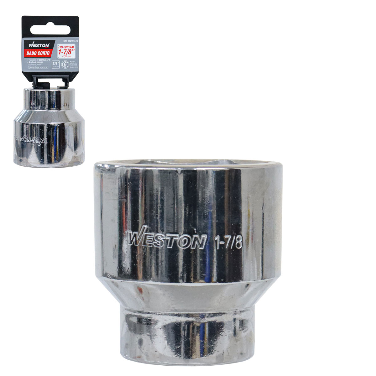 DADO CORTO CUADRO 3/4" 6 PUNTAS, 1-7/8"