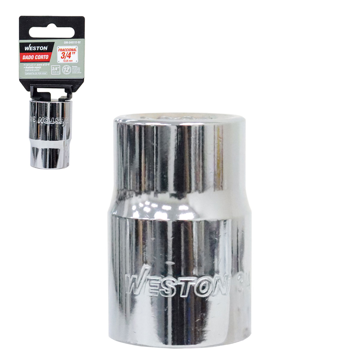DADO CORTO CUADRO 3/4" 12 PUNTAS, 3/4"
