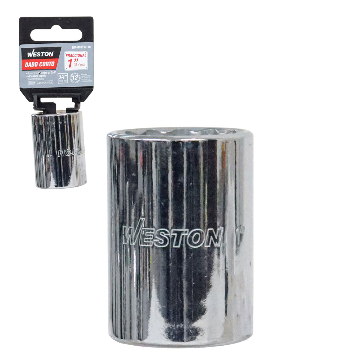 DADO CORTO CUADRO 3/4" 12 PUNTAS, 1"