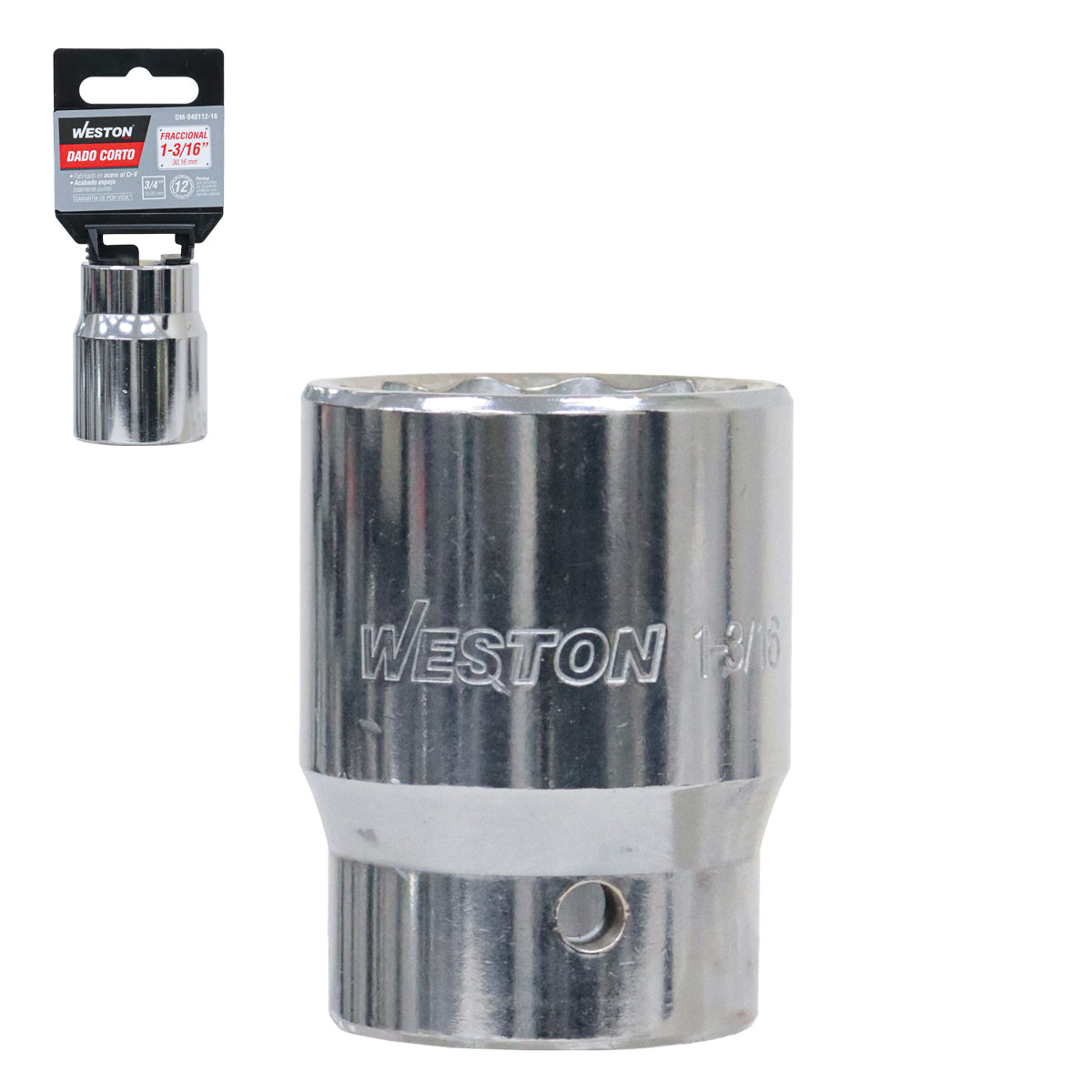DADO CORTO CUADRO 3/4" 12 PUNTAS, 1-3/16"