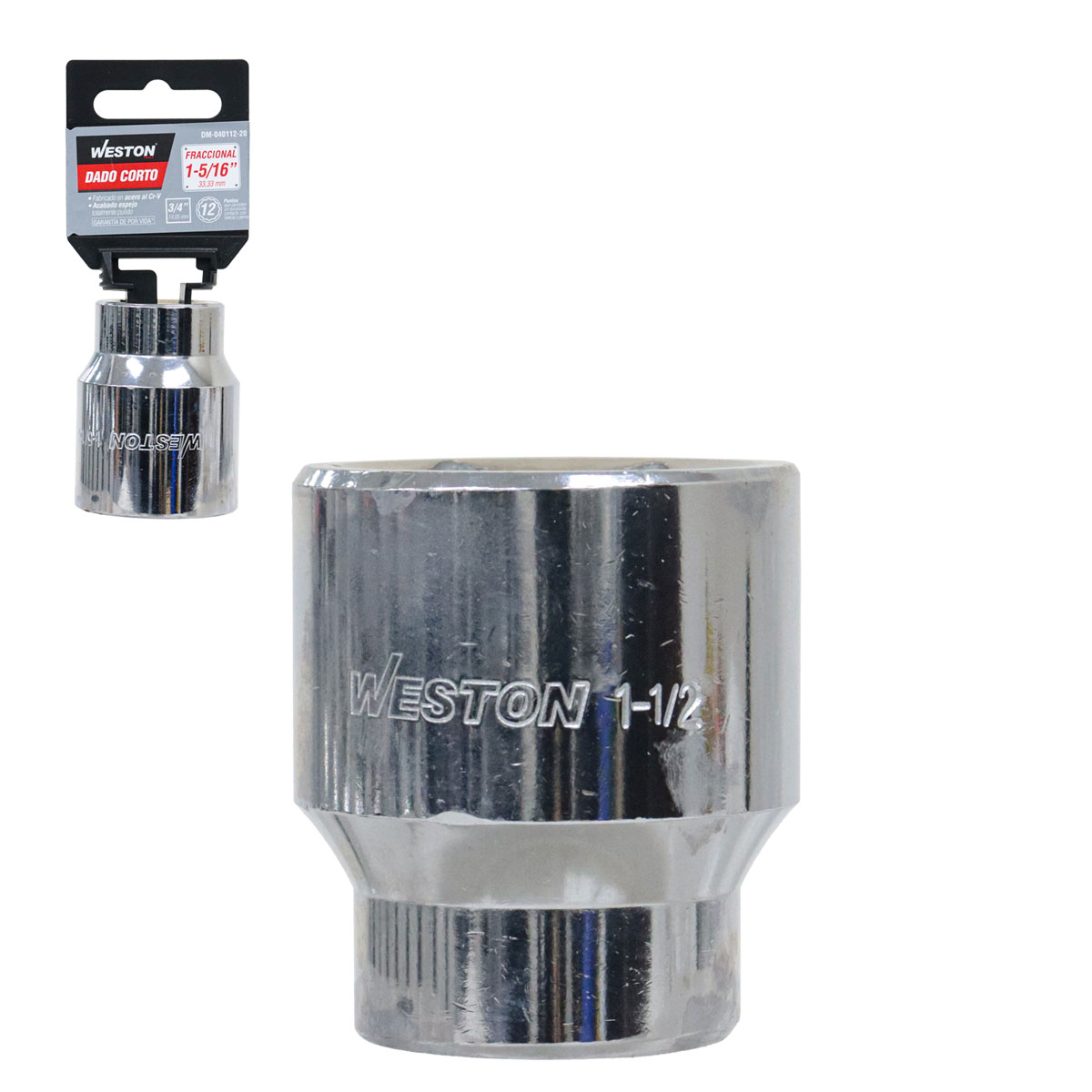 DADO CORTO CUADRO 3/4" 12 PUNTAS, 1-5/16"