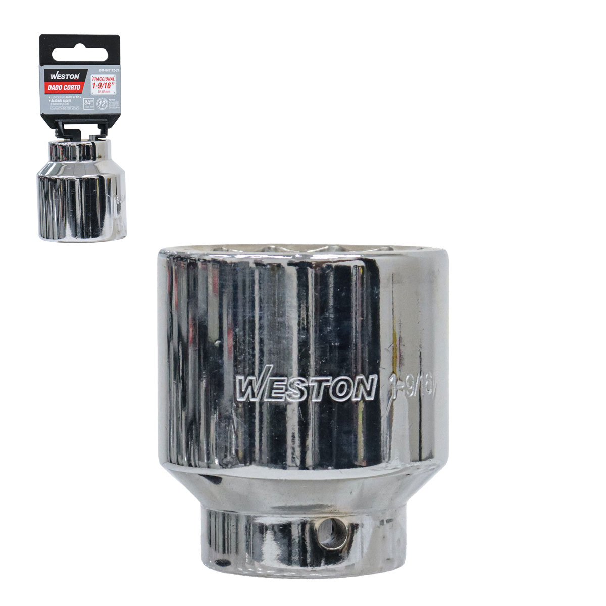DADO CORTO CUADRO 3/4" 12 PUNTAS, 1-9/16"