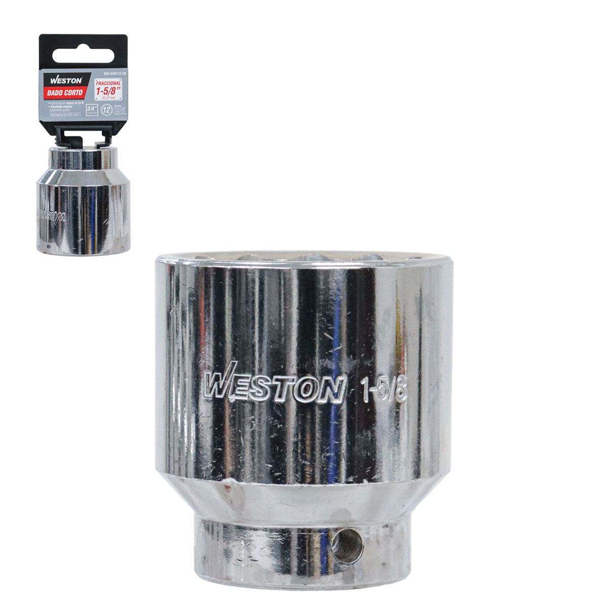 DADO CORTO CUADRO 3/4" 12 PUNTAS, 1-5/8"