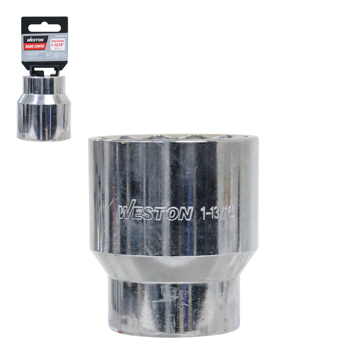 DADO CORTO CUADRO 3/4" 12 PUNTAS, 1-13/16"