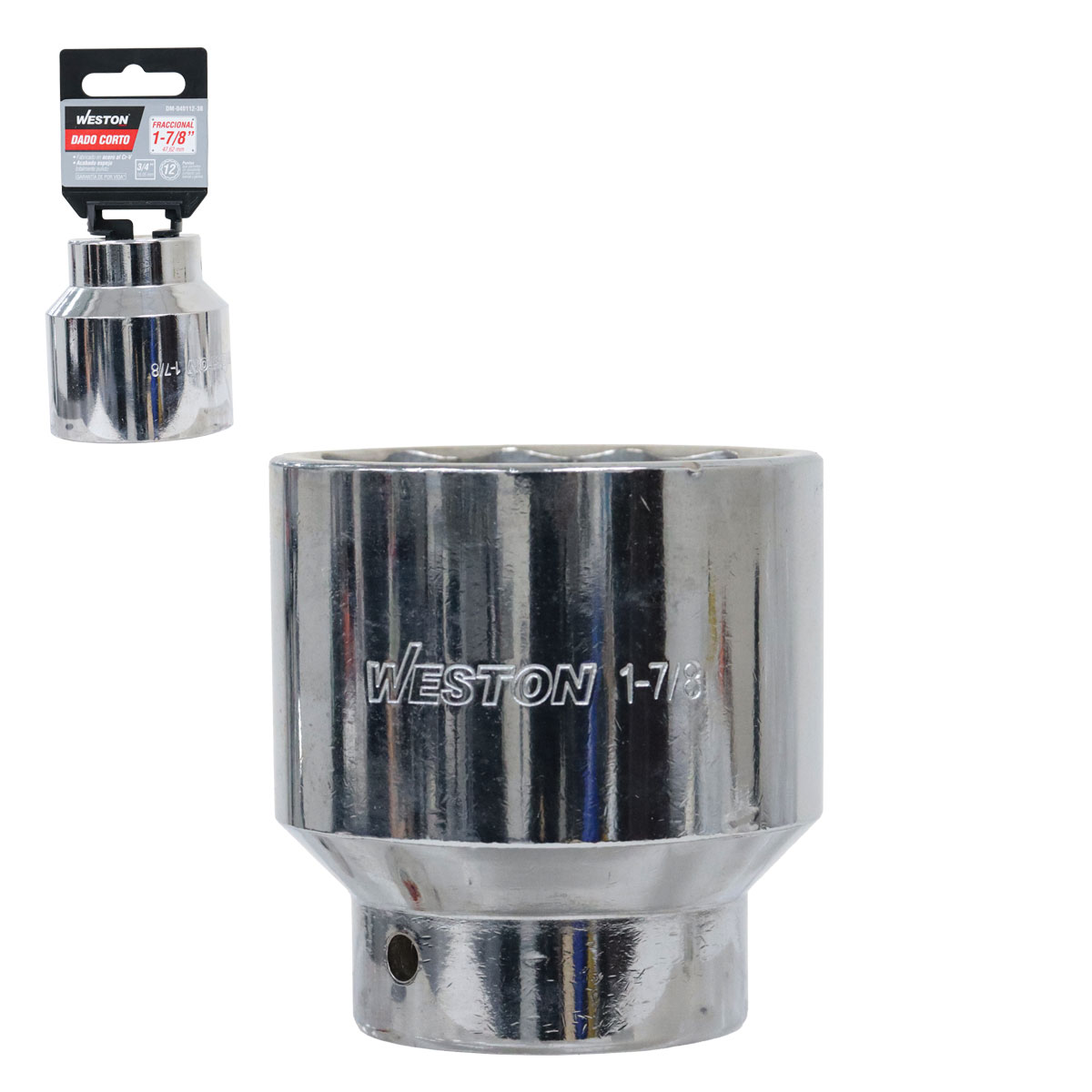 DADO CORTO CUADRO 3/4" 12 PUNTAS, 1-7/8"