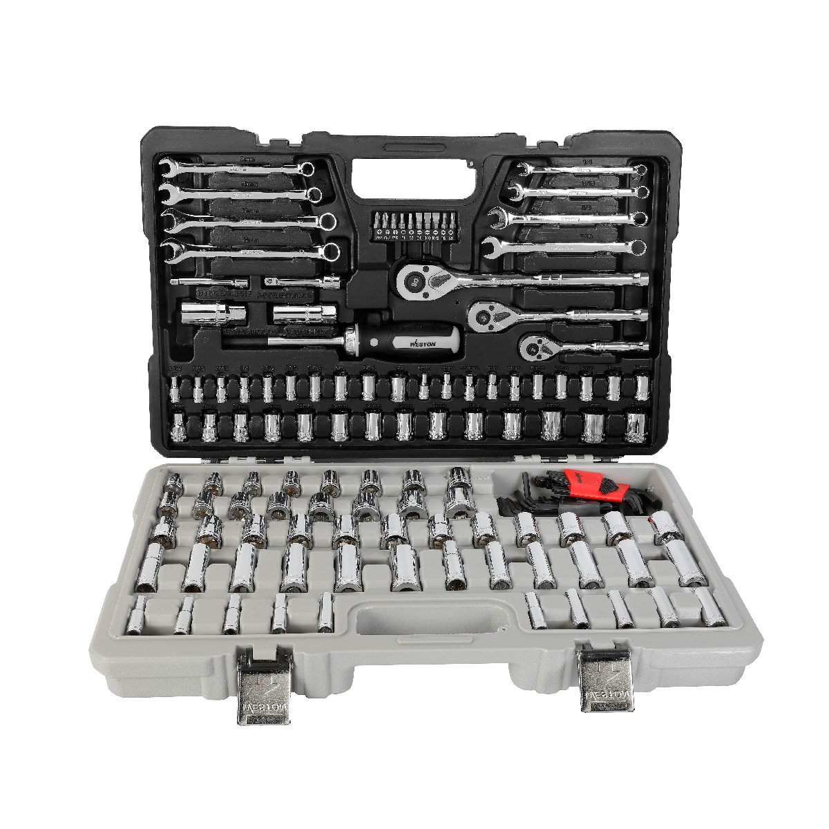 JGO. D/138 HERRAMIENTAS CUADRO 1/4", 3/8" Y 1/2" FRACC. Y METRIC. P/MECANICO