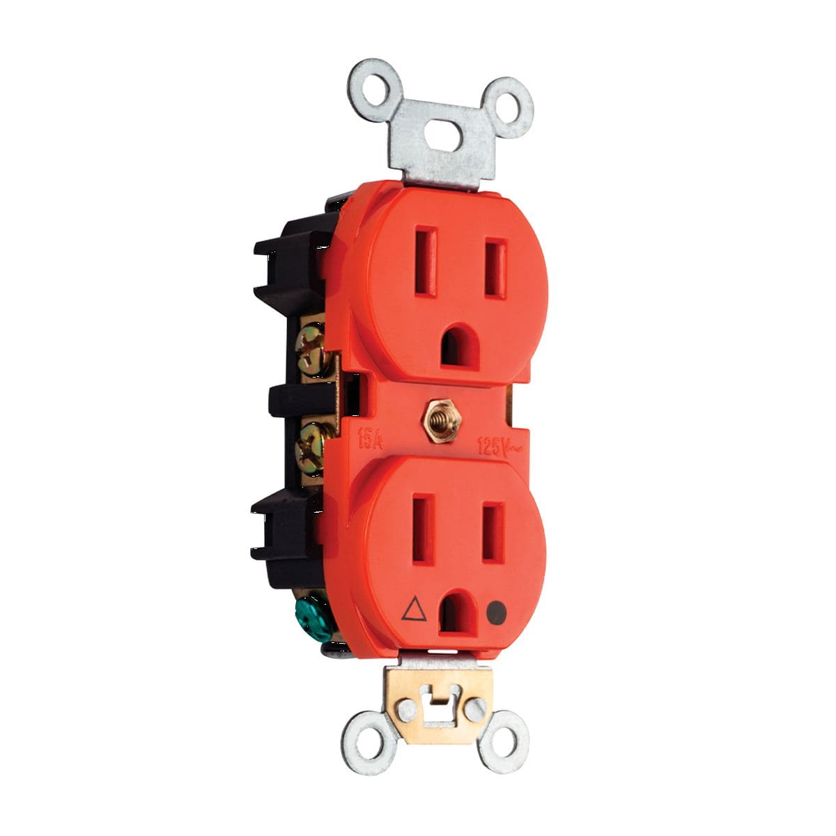 CONTACTO DOBLE ATERRIZADO NARANJA TIERRA AISLADA 15A 127V 8810255