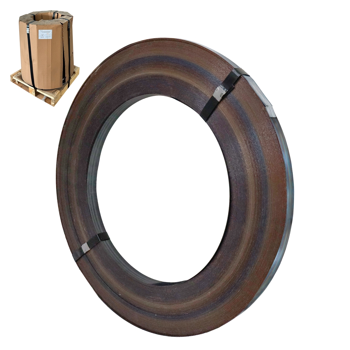 FLEJE DE ACERO ENCERADO AZUL INDUSTRIAL 1-1/4" X 0.031" X 225 m APROX. ROLLO DE 45KG