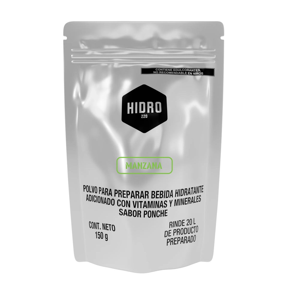 SOBRE INDIVIDUAL 150g PARA 20L SABOR MANZANA HIDRO220