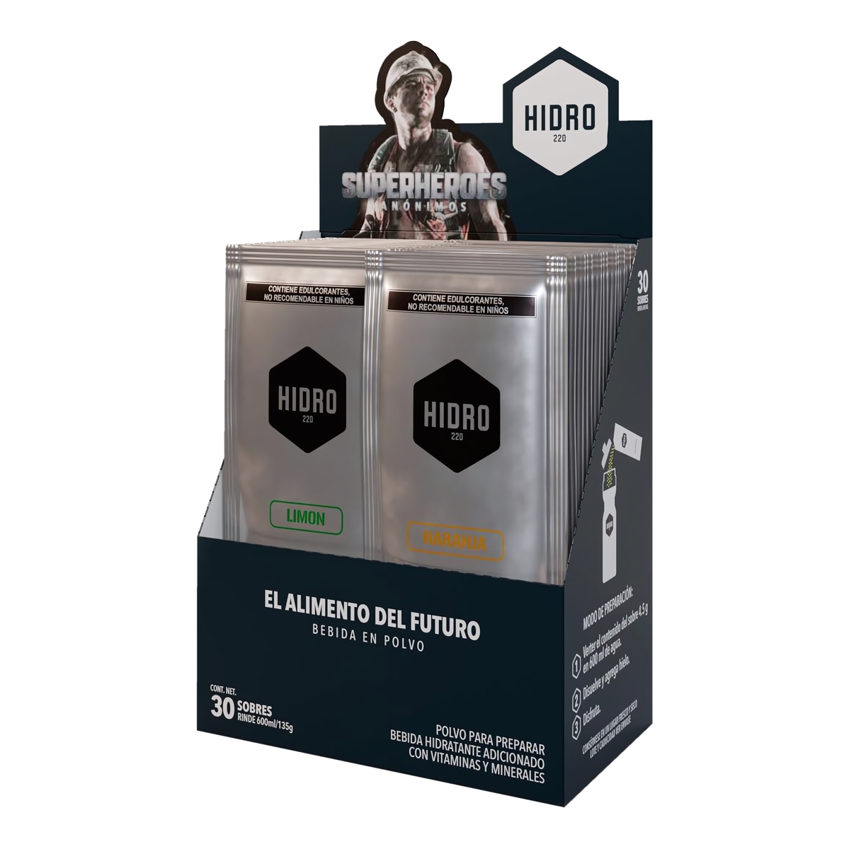 CAJA 30 SOBRES PACK 135 g (4.5g c/u) PARA 600ml MULTISABOR HIDRO220